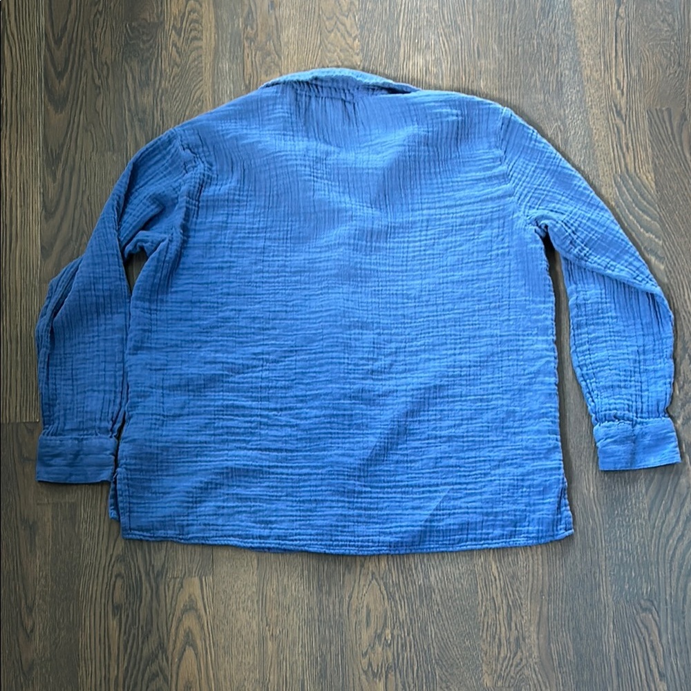 Old Navy Rich Blue Gauze Blouse - Picture 4 of 4